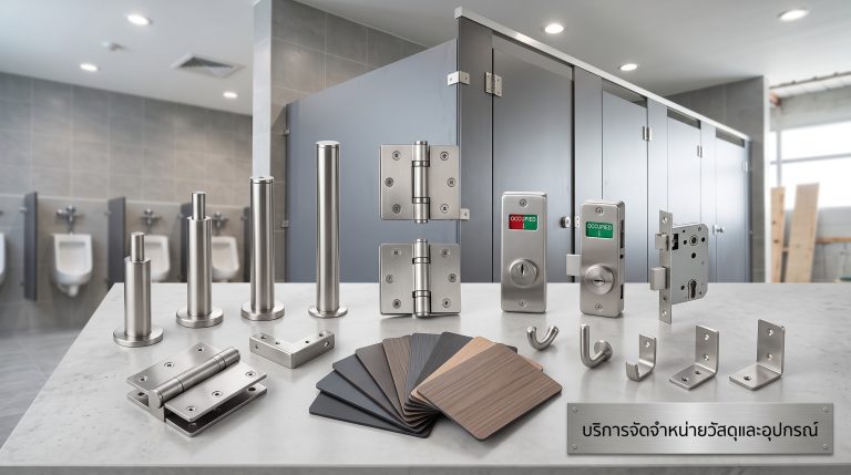 บริการจัดจำหน่ายวัสดุและอุปกรณ์ผนังห้องน้ำสำเร็จรูป (Material & Hardware Supply)