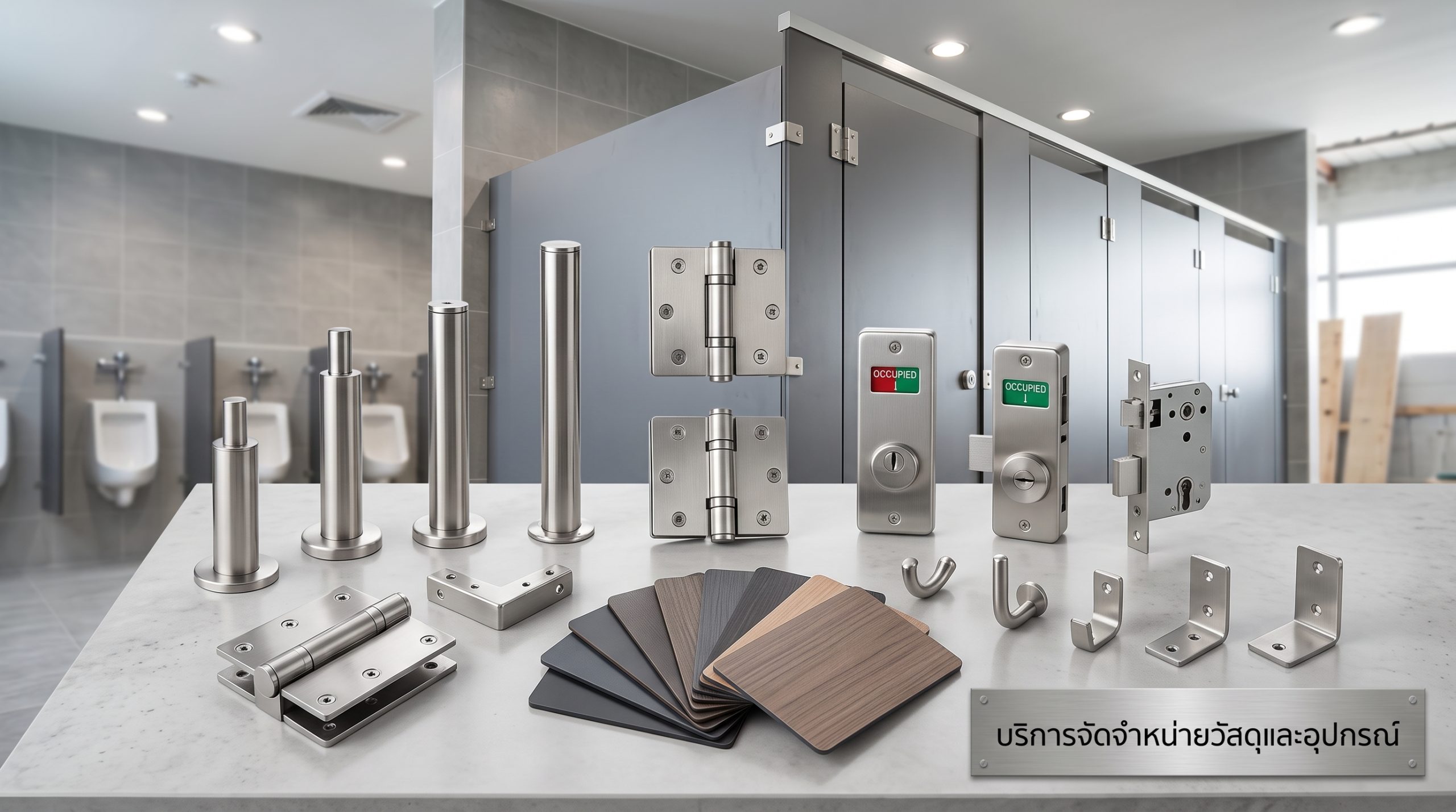 บริการจัดจำหน่ายวัสดุและอุปกรณ์ผนังห้องน้ำสำเร็จรูป (Material & Hardware Supply)